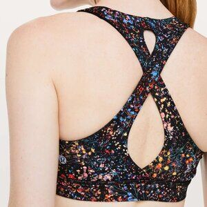 Lululemon Time To Sweat Sports Bra Flowerescent Multi Size 8 EUC